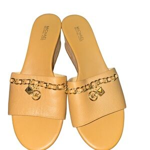 Michael Kors Gold Chain Slide Sandals